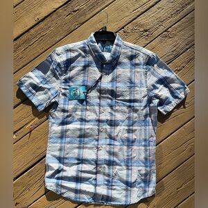 V46 Land & Sea High Performance Plaid Short Sleeve GOLF Quick Dry